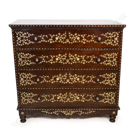 An old Anglo-Indian chest of drawers,