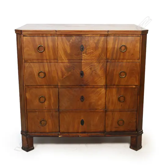 A Biedermeier four drawer chest,
