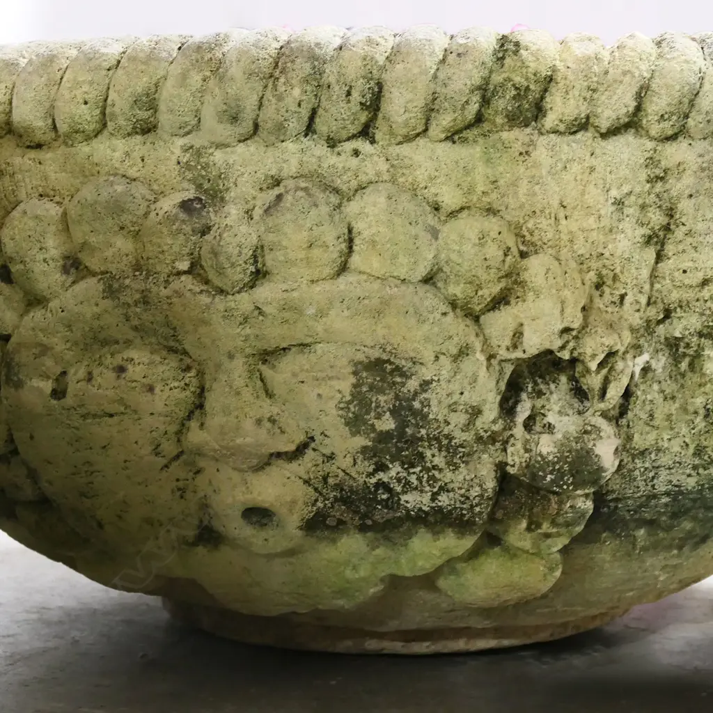 A pair of very large old concrete planters, Image 1++