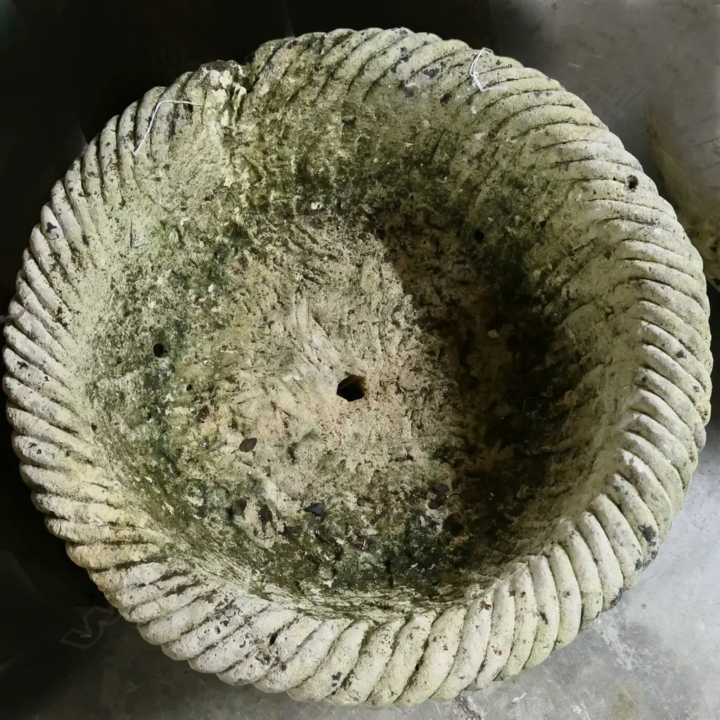 A pair of very large old concrete planters, Image 1++