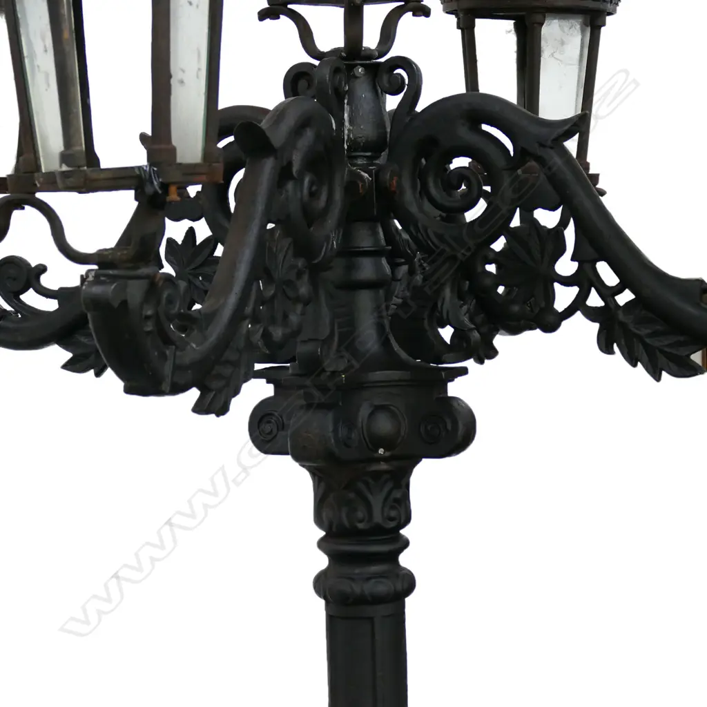 A pair of tall antique style cast iron lamp standards, Image 1++