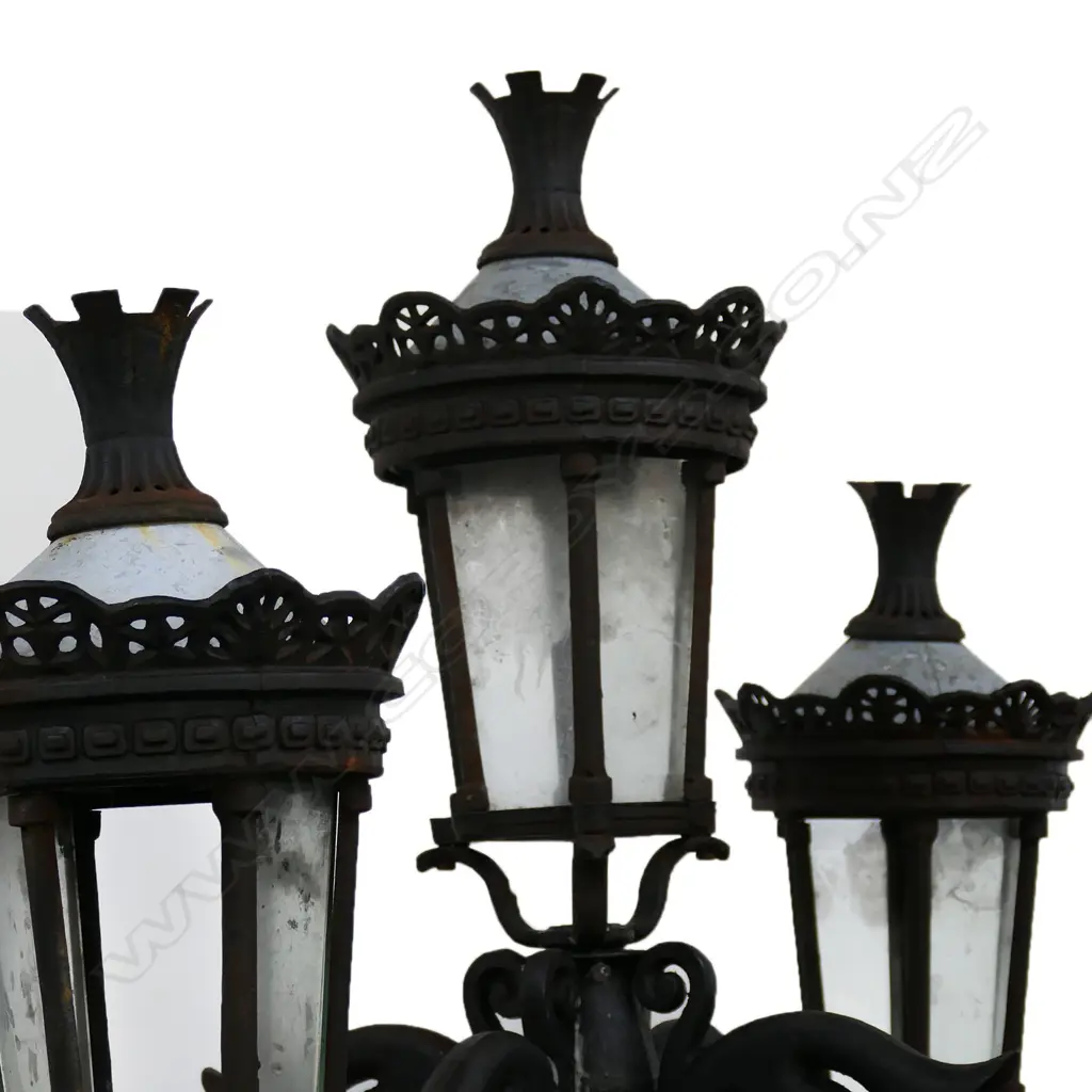 A pair of tall antique style cast iron lamp standards, Image 1++