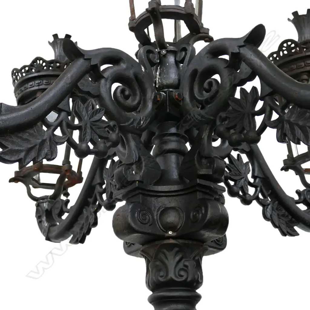 A pair of tall antique style cast iron lamp standards, Image 1++