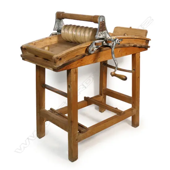 A rare late 19thC Bradford's patent commercial butter worker,