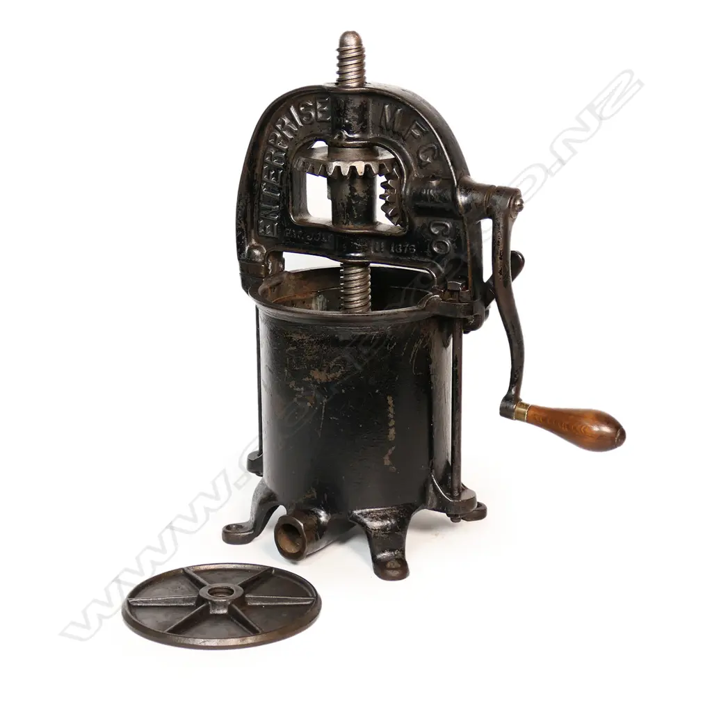 A 19thC Enterprise MFG Co. USA heavy duty fruit or lard press Image 1++