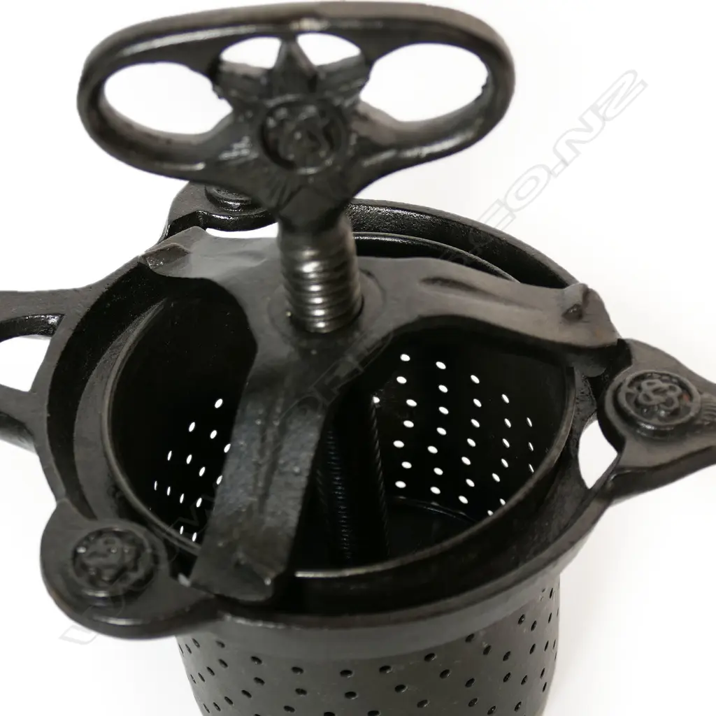 (A c.1900 cast iron fruit press Image 1++