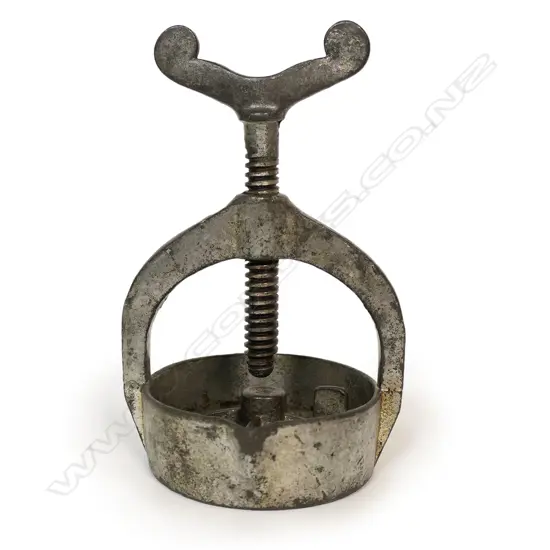 A c.1900 Bourne Newark silvered metal (fruit) press,