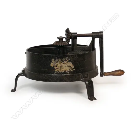 A 19thC American Penn MFG Co. commercial cast iron and wood vegetable cutter,