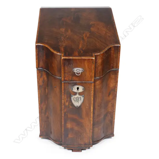 A Georgian mahogany knife box,