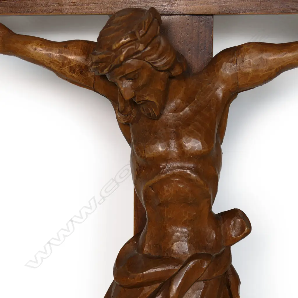 A large vintage wood crucifix, Image 1++