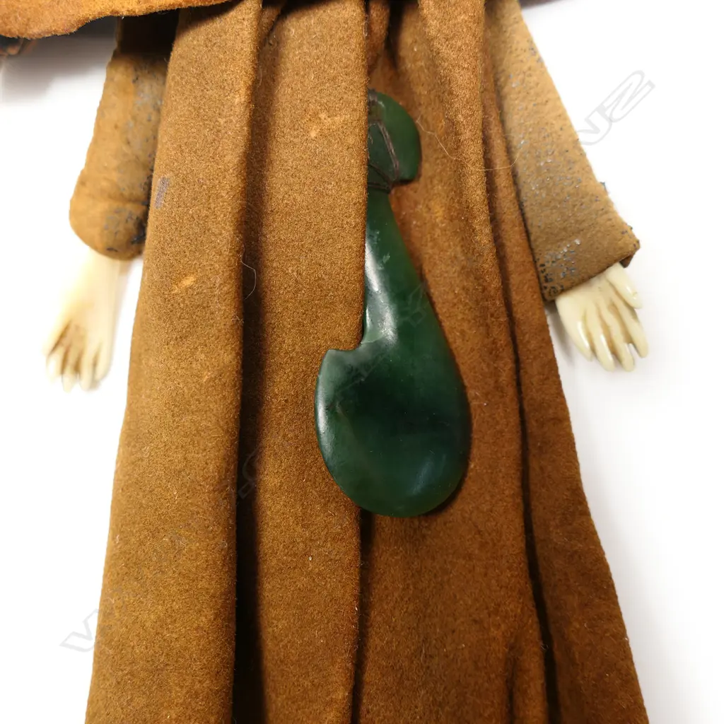 An uncommon 19thC felt, ivory and bone figured rosary bag, Image 1++