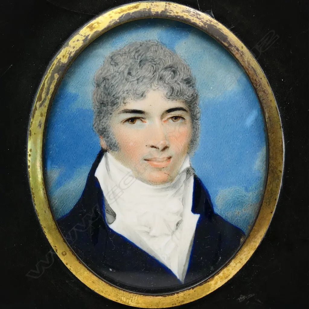 A 19thC hand painted portrait miniature, Image 1++