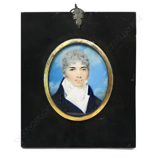 A 19thC hand painted portrait miniature,