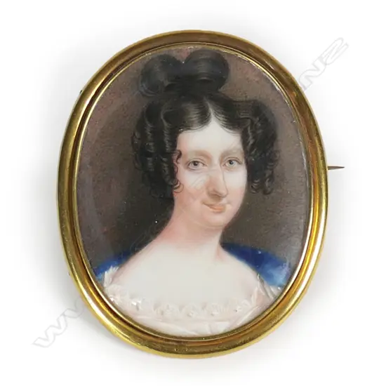 A 19thC hand painted portrait miniature,