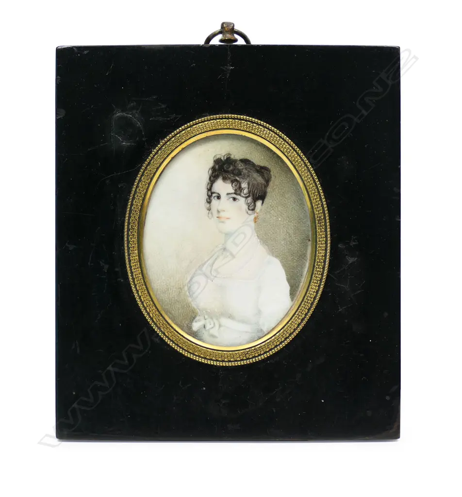 A 19thC hand painted portrait miniature, Image 1++