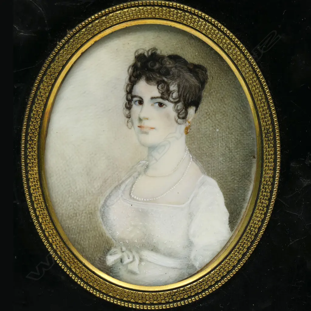 A 19thC hand painted portrait miniature, Image 1++