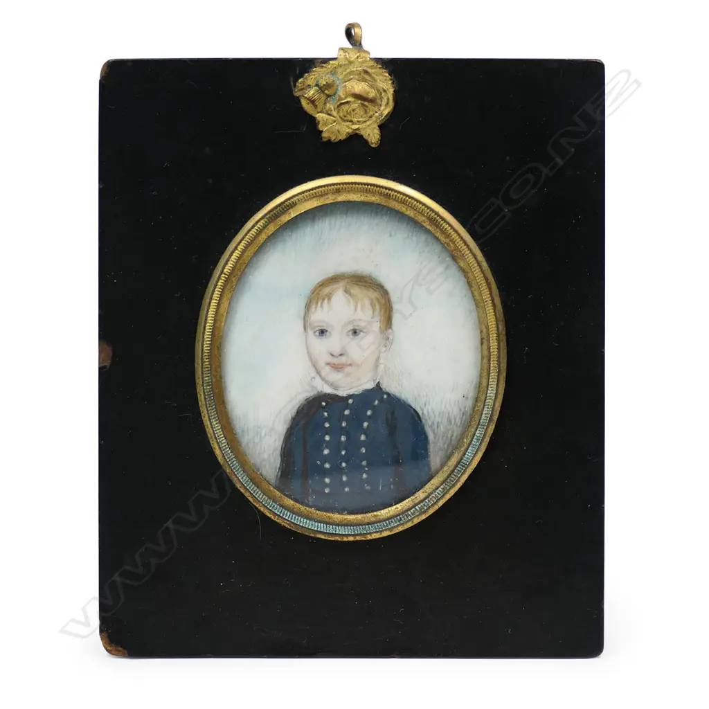 A 19thC hand painted portrait miniature, Image 1++