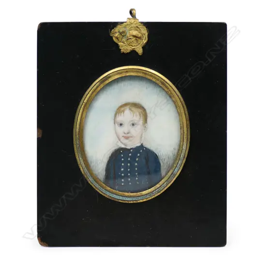 A 19thC hand painted portrait miniature,