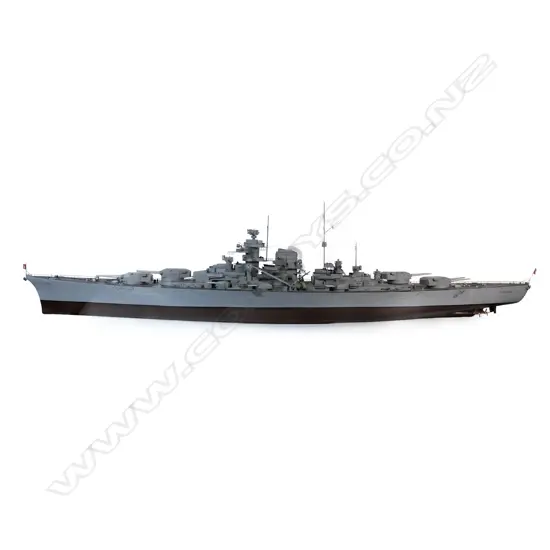 A large-scale model of the German battleship Bismarck by John Borrows,