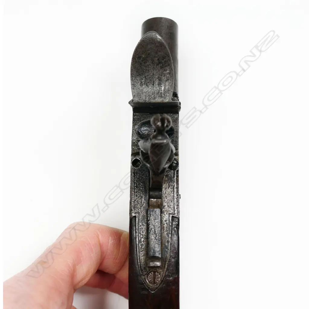 18th century English box-lock flintlock pistol, Image 1++