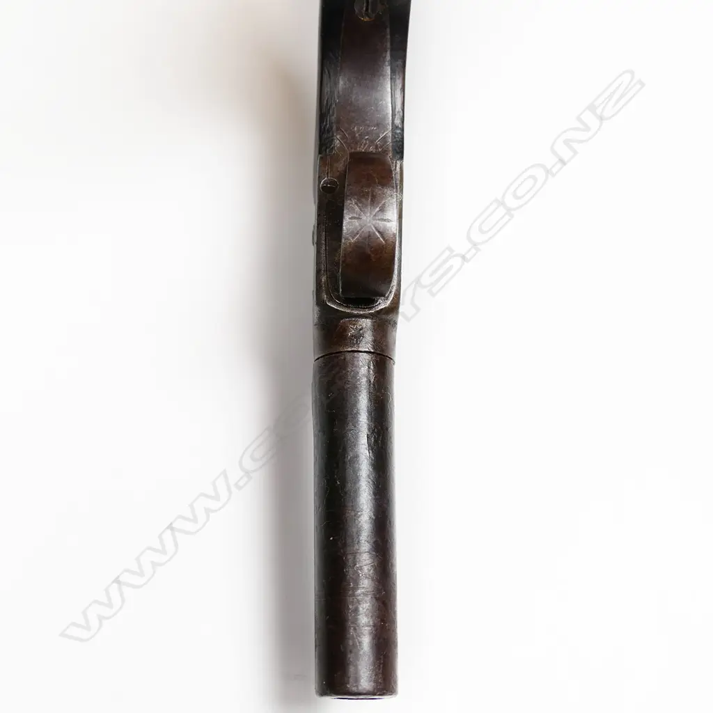 18th century English engraved box-lock percussion pistol, Image 1++