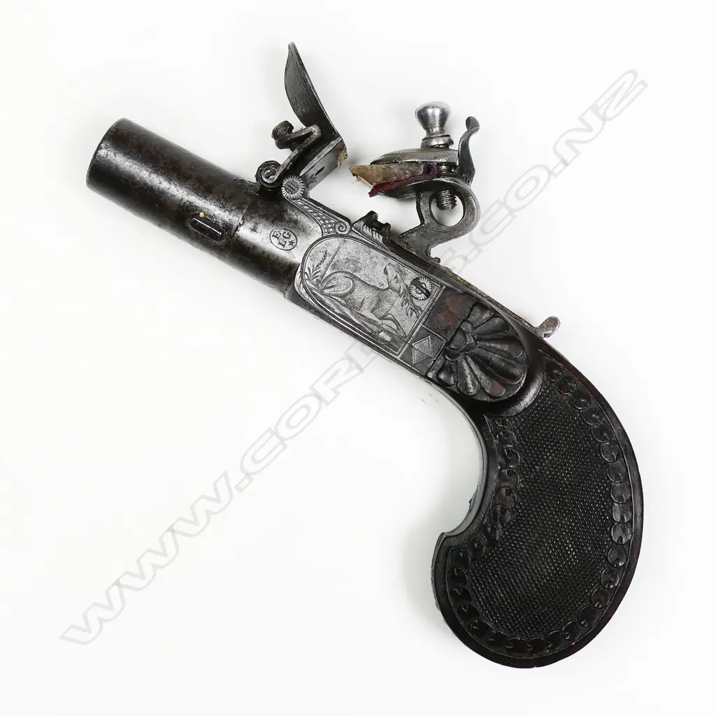 A fine 18th century Belgian Liege box-lock flintlock pistol, Image 1++