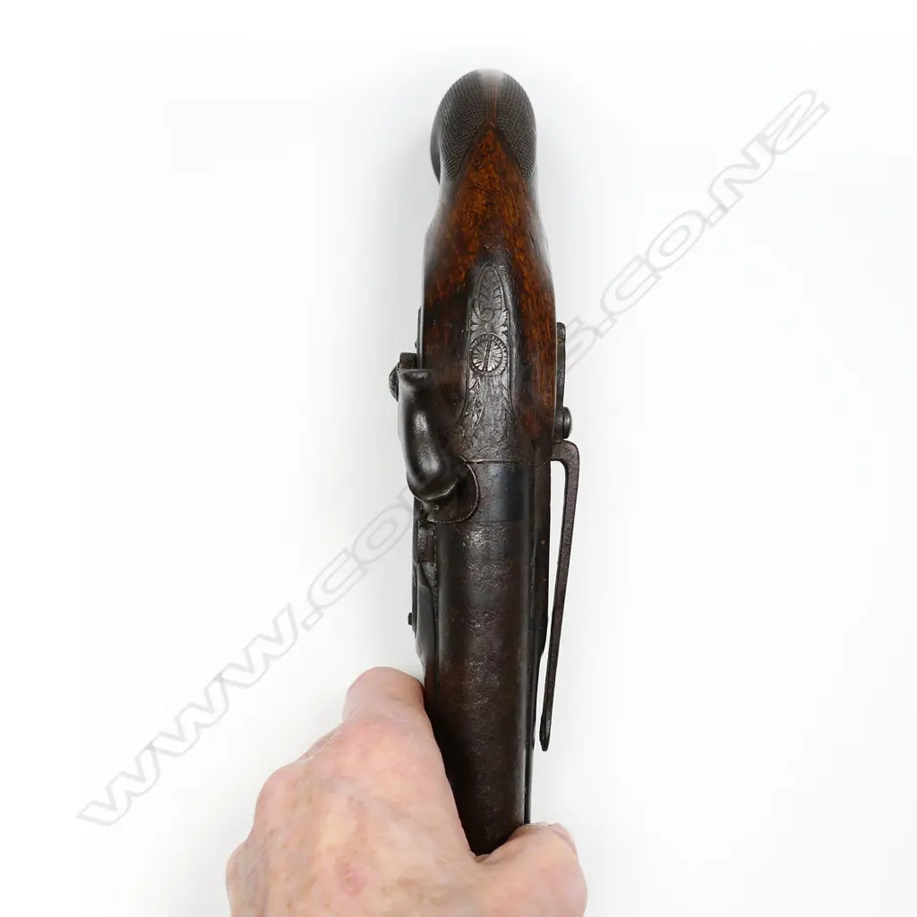 An 18thC percussion 'man stopper' belt pistol, Image 1++