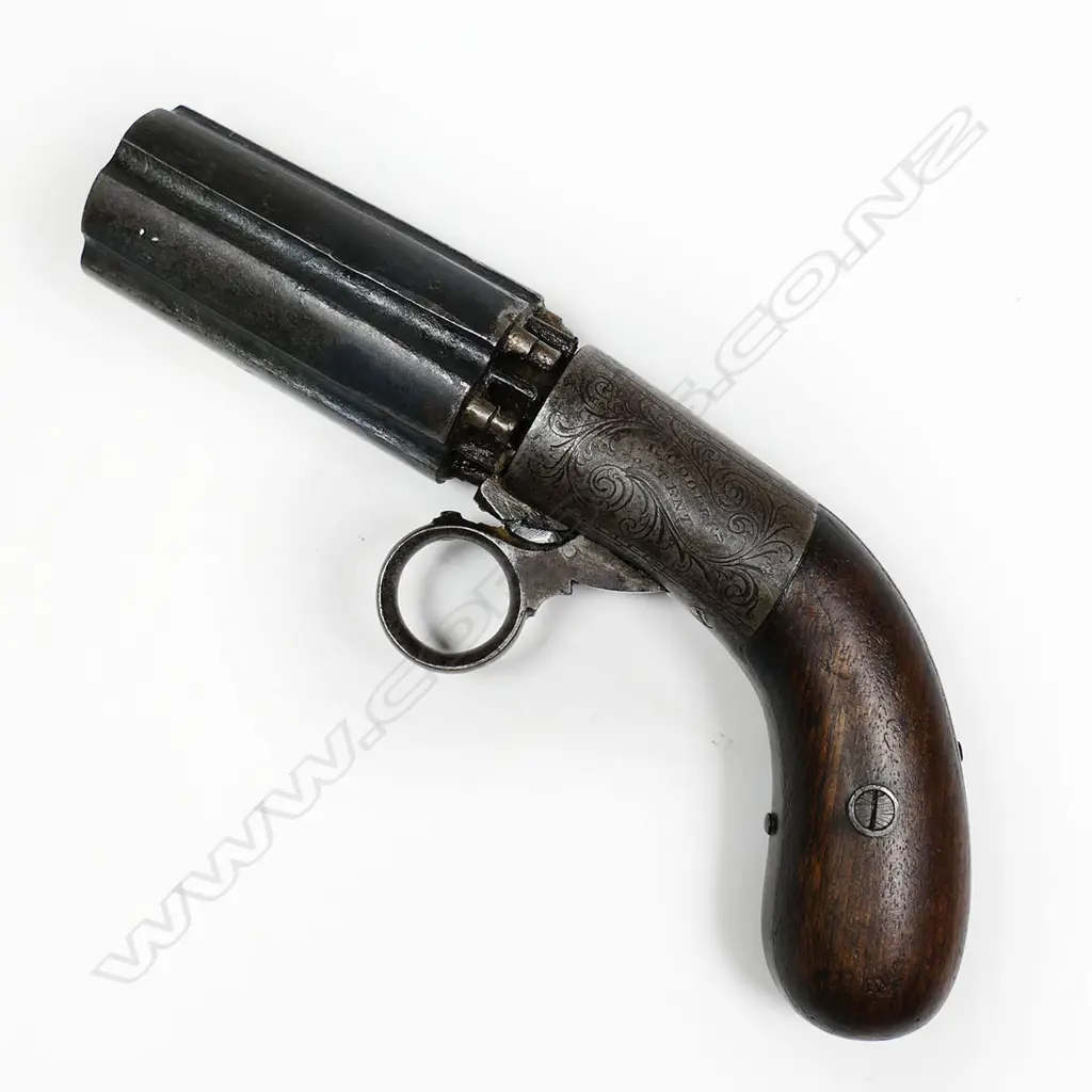c.1850 J. Cooper's patent 6 shot pepperbox pistol, Image 1++