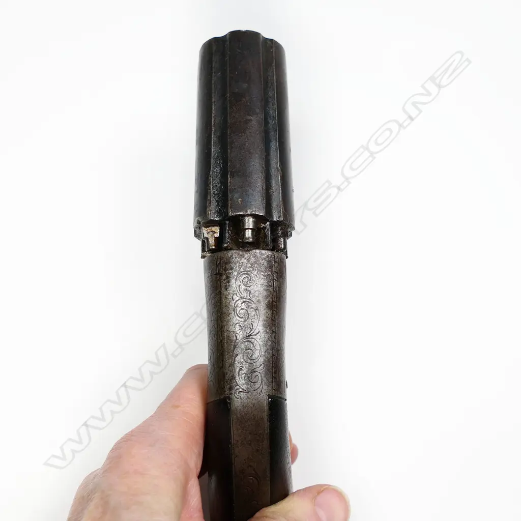 c.1850 J. Cooper's patent 6 shot pepperbox pistol, Image 1++