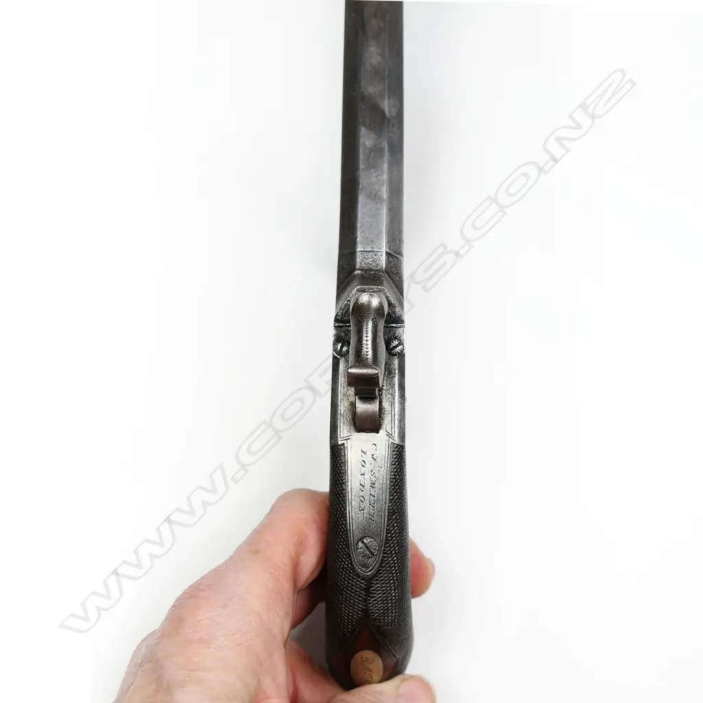 A good mid 19thC C.J. Smith of London percussion pocket pistol with spring bayonet, Image 1++