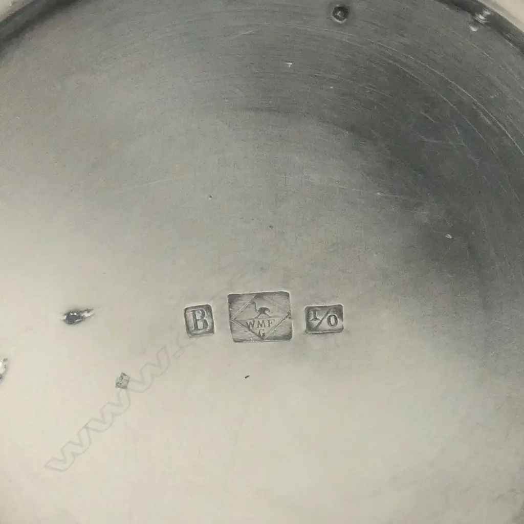 A tall WMF silver plate Art Nouveau patriotic trumpet vase, Image 1++