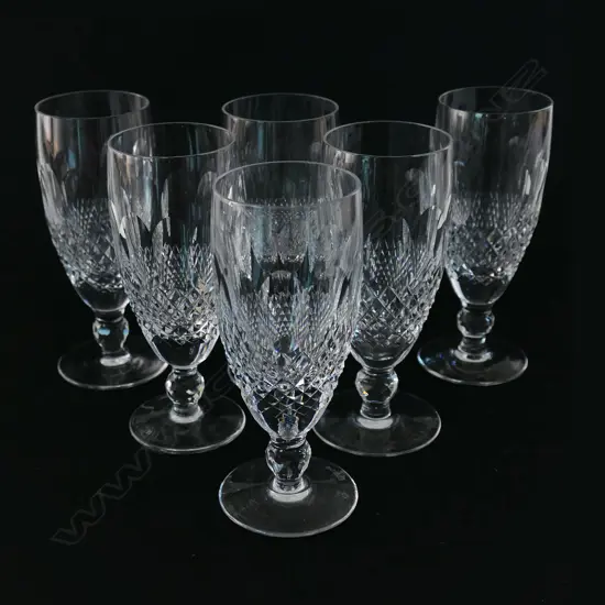 A set of six Waterford champagne flutes,