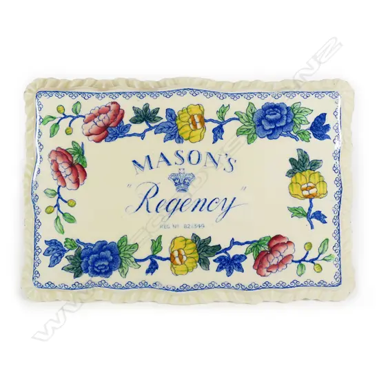A rare Mason's Ironstone "Regency" advertising plaque,