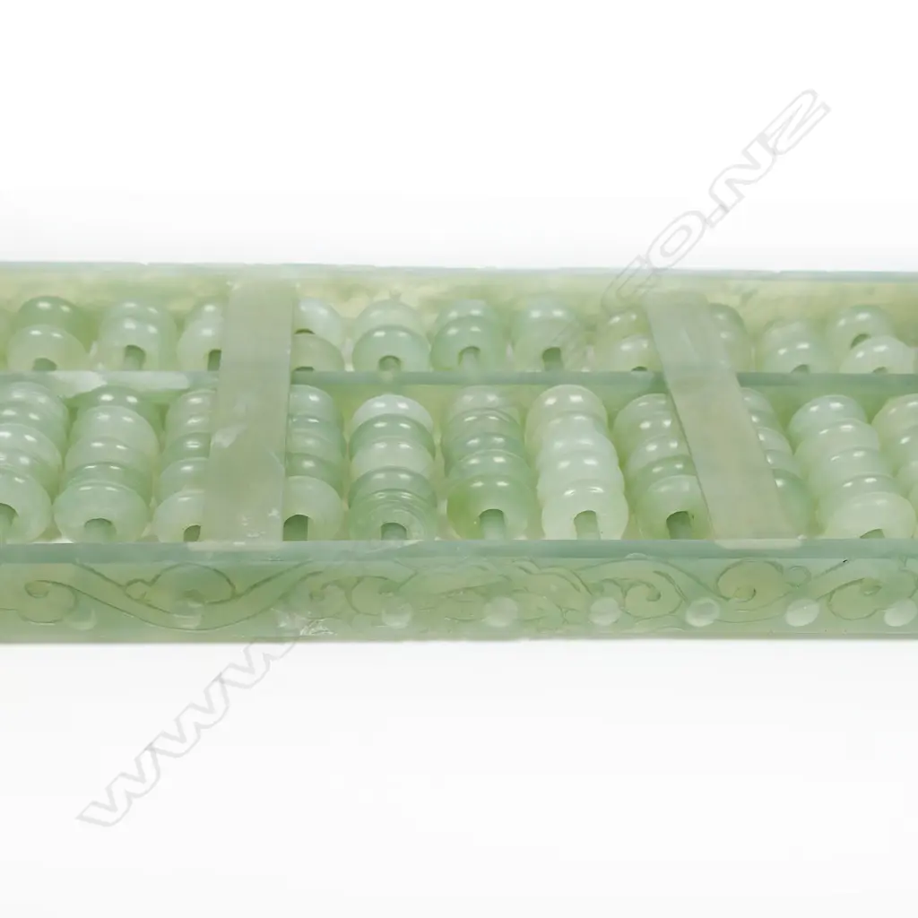 A vintage Chinese jade abacus, Image 1++