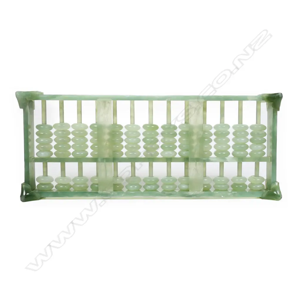 A vintage Chinese jade abacus, Image 1++