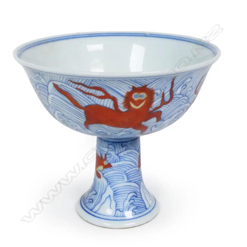 A fine Chinese stem cup, Image 1++