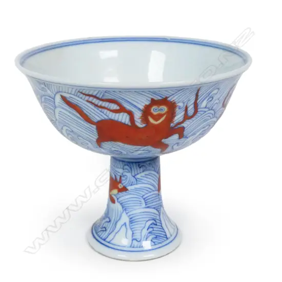 A fine Chinese stem cup,