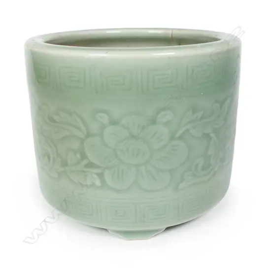 A Chinese celadon glaze incense burner,