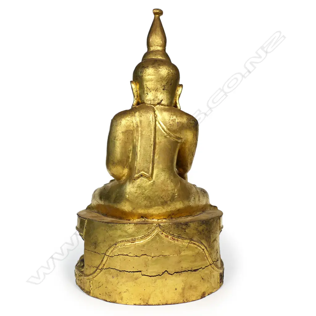 An old carved and gilded Burmese buddha, Image 1++