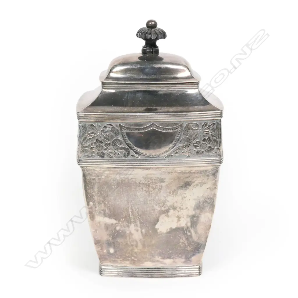 A 19th Danish silver tea caddy, Image 1++