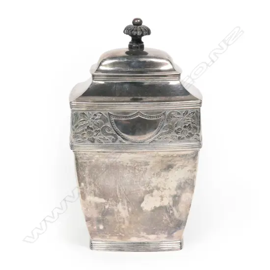 A 19th Danish silver tea caddy,