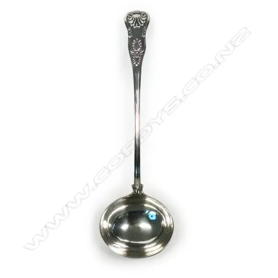 A heavy William IV silver soup ladle,