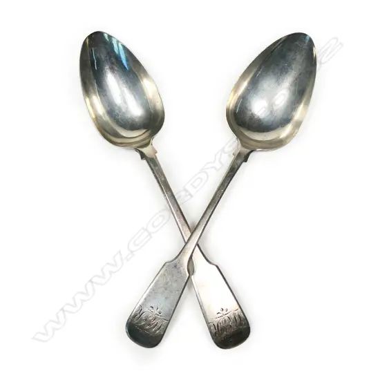 A pair of George III silver tablespoons,