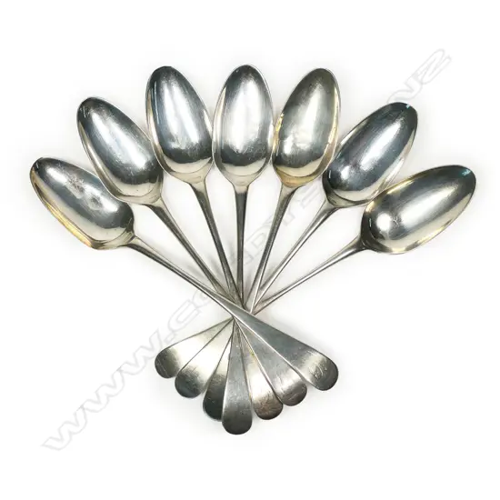 Seven Georgian silver tablespoons,