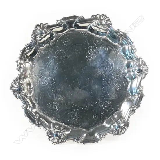 A George II silver waiter,