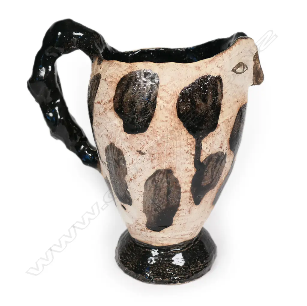 Bronwyn Cornish sculpted ceramic Owl Jug (black) #23, Image 1++