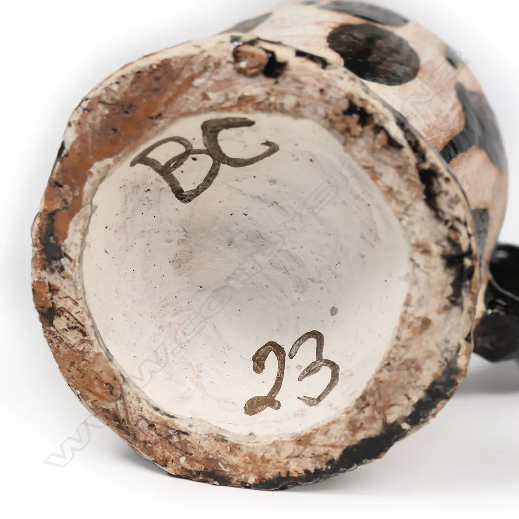 Bronwyn Cornish sculpted ceramic Owl Jug (black) #23, Image 1++