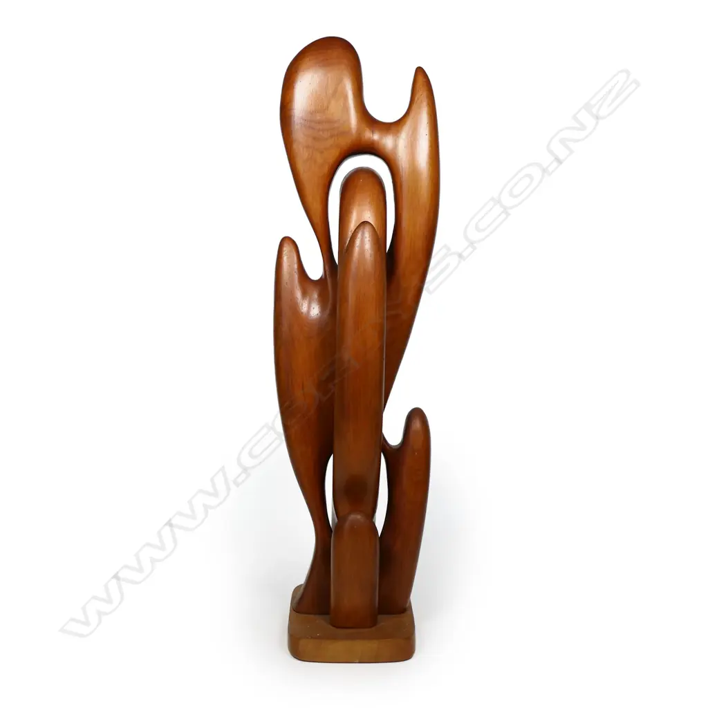 Ian Reid (NZ 1932-) 'Insight' matai carved sculpture, Image 1++
