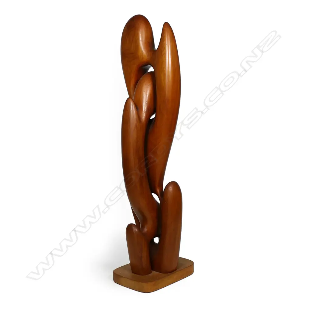 Ian Reid (NZ 1932-) 'Insight' matai carved sculpture, Image 1++