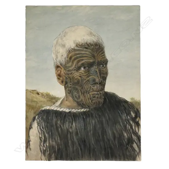 Major-General Horatio Gordon Robley (UK/NZ 1840-1930) 'Portrait of the Chief "Te Manawa"'